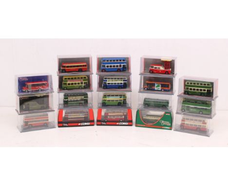 Corgi: A collection of eighteen (18) cased Corgi: The Original Omnibus Company vehicles. All appear within original case, veh