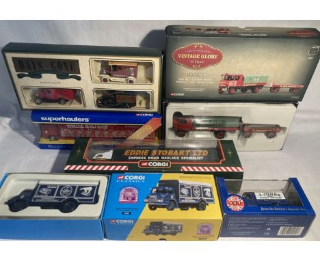 Diecast: A collection of Corgi and Lledo commercial vehicles to include: Corgi Vintage Glory Sentinel Platform Wagon, Corgi C
