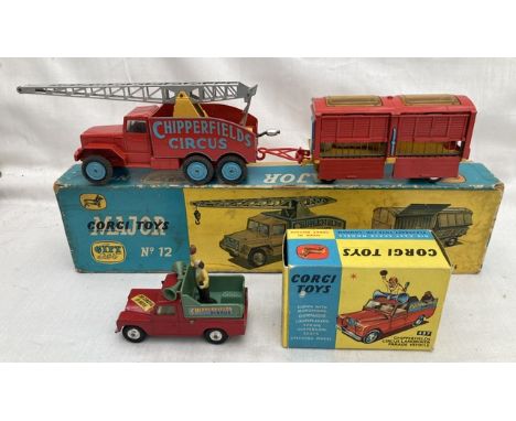 Corgi: A pair of boxed Corgi Toys Chipperfields Circus vehicles to comprise: Chipperfield's Circus Crane Truck and Cage, Gift