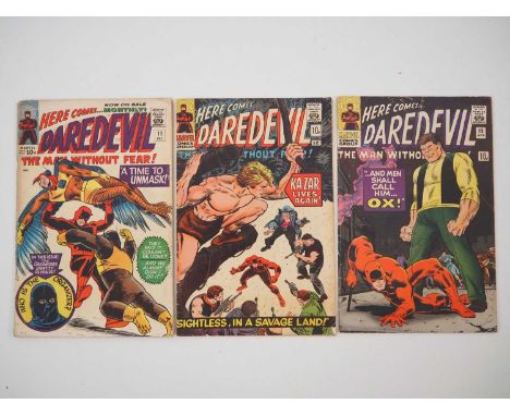 DAREDEVIL #11, 12, 15 (3 in Lot) - (1965/1966 - MARVEL - UK Price Variant) - Includes the first appearance of the Plunderer -