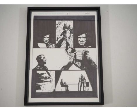 ORIGINAL JUDGE DREDD ART - Original art signed by Laurence Campbell which is marked Dredd Issue #10 - Artwork measures approx