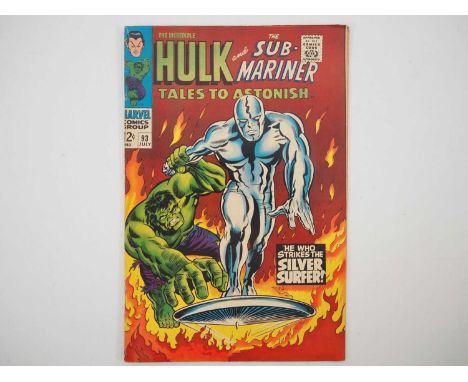 TALES TO ASTONISH #93 (1967 - MARVEL) Classic Hulk vs. Silver Surfer cover & story + First Silver Surfer story outside of the