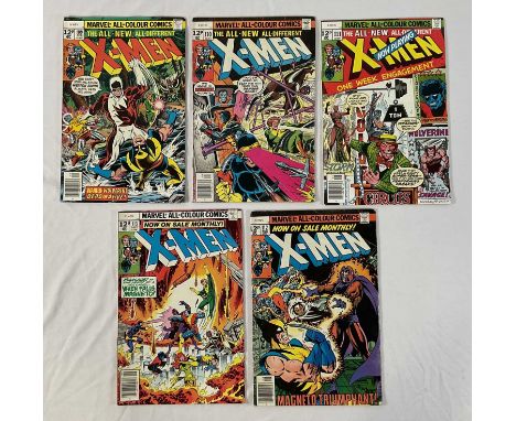 X-MEN #109, 110, 111, 112, 113 (5 in Lot) - (1977/1978 - MARVEL - UK Price Variant) - Includes the first appearance of Weapon