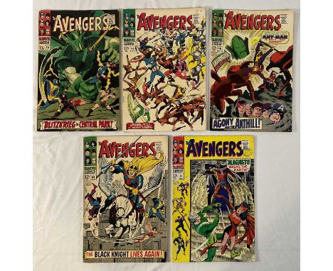 AVENGERS #44, 45, 46, 47, 48 (5 in Lot) - (1967/1968 - MARVEL - US &amp; UK Price Variant) - Includes the first appearances o