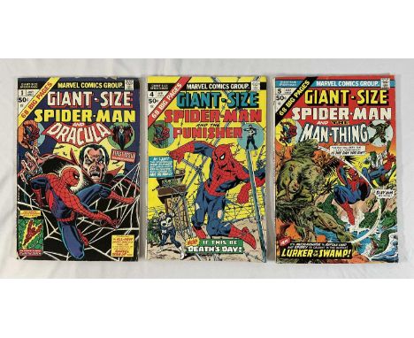 GIANT-SIZE SPIDER-MAN #1, 4, 5 (3 in Lot) - (1974/1975 - MARVEL) - Includes the fourth appearance of the Punisher, the debut 