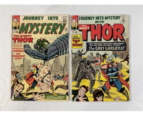 JOURNEY INTO MYSTERY #101, 107 (2 in Lot) - (1964 - MARVEL) - Includes the first crossover by the Avengers + the first appear