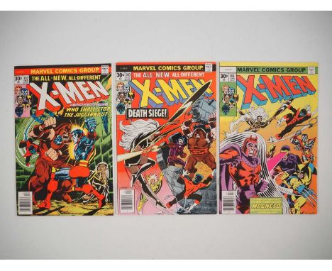 X-MEN #102, 103, 104 (3 in Lot) - (1976/1977 - MARVEL) - Includes the first battle between the Juggernaut &amp; Colossus, the