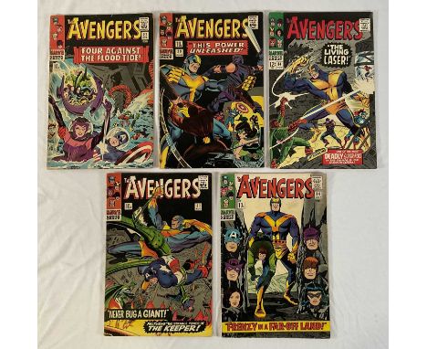 AVENGERS #27, 29, 30, 31, 34 (5 in Lot) - (1966 - MARVEL - US &amp; UK Price Variant) - Includes the first appearance of the 