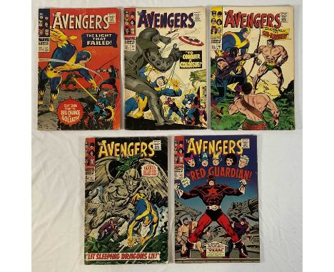 AVENGERS #35, 37, 40, 41, 43 (5 in Lot) - (1966/1967 - MARVEL - UK Price Variant) - Includes the first appearance of the Red 