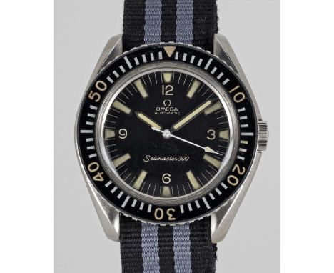 A GENTLEMAN'S STAINLESS STEEL OMEGA SEAMASTER 300 AUTOMATIC WRIST WATCH
CIRCA 1966, REF. 165.024&nbsp;
Movement:&nbsp;24J, au