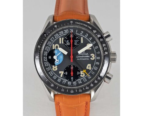 A GENTLEMAN'S STAINLESS STEEL OMEGA SPEEDMASTER "MK 40" TRIPLE CALENDAR AUTOMATIC CHRONOGRAPH WRIST WATCHCIRCA 1997, REF. 352