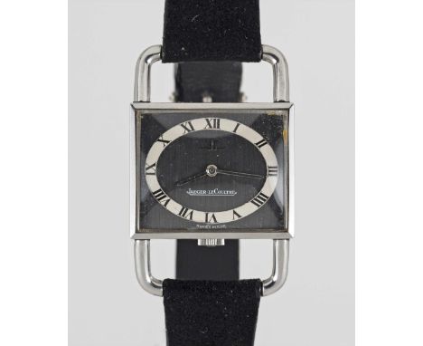 A LARGE SIZE STAINLESS STEEL JAEGER LECOULTRE ETRIER WRIST WATCHCIRCA 1960sMovement: 17J, cal. 818/2, signed LeCoultre, numbe
