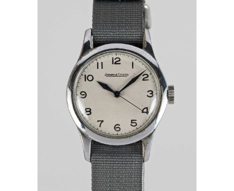 A GENTLEMAN'S BRITISH MILITARY JAEGER LECOULTRE RAF PILOTS WRIST WATCHCIRCA 1940, WITH WHITE MOD DIALMovement: Manual wind, c
