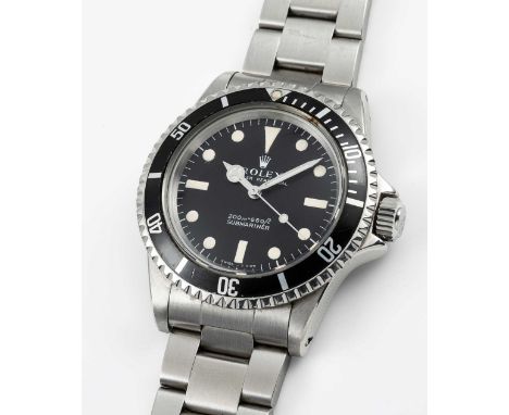 A GENTLEMAN'S STAINLESS STEEL ROLEX OYSTER PERPETUAL SUBMARINER BRACELET WATCH
CIRCA 1968, REF. 5513 WITH "METERS FIRST" MATT