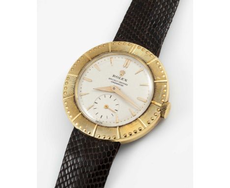 A RARE GENTLEMAN'S 18K SOLID GOLD ROLEX OFFICIALLY CERTIFIED CHRONOMETER WRIST WATCHCIRCA 1953, REF. 8651 ACCOMPANIED BY ROLE