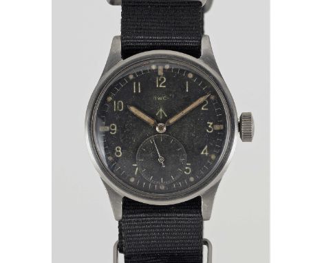 A GENTLEMAN'S STAINLESS STEEL BRITISH MILITARY IWC MARK 10 W.W.W. WRIST WATCHCIRCA 1945, PART OF THE "DIRTY DOZEN"Movement: M