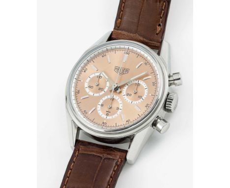 A RARE GENTLEMAN'S STAINLESS STEEL HEUER CARRERA CHRONOGRAPH WRIST WATCHDATED 2001, REF. CS3112 FIRST CARRERA RE-EDITION WATC