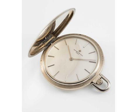 A RARE GENTLEMAN'S 18K SOLID WHITE GOLD VACHERON CONSTANTIN FULL HUNTER POCKET WATCHCIRCA 1970s, REF. 2031Movement: 17J, manu