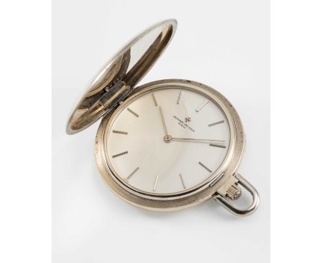 A RARE GENTLEMAN'S 18K SOLID WHITE GOLD VACHERON CONSTANTIN FULL HUNTER POCKET WATCHCIRCA 1970s, REF. 2031Movement: 17J, manu