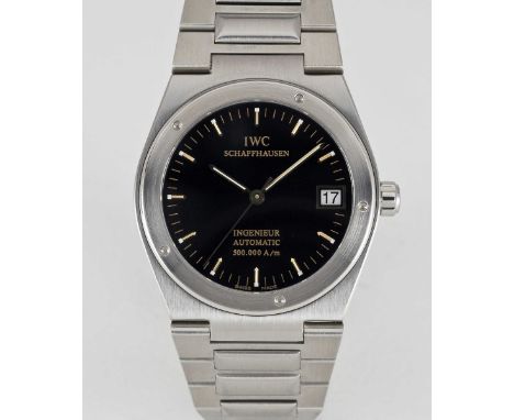 A GENTLEMAN'S STAINLESS STEEL IWC INGENIEUR 500.000 A/M AUTOMATIC BRACELET WATCHCIRCA 1990, REF. 3508 OF WHICH ONLY 614 PIECE