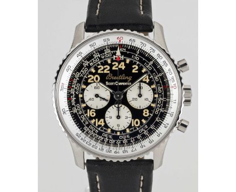 A GENTLEMAN'S STAINLESS STEEL BREITLING COSMONAUTE SCOTT CARPENTER "SERIE LIMITEE" CHRONOGRAPH WRIST WATCHCIRCA 1997, REF. A1