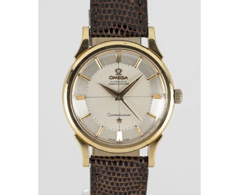 A GENTLEMAN'S 18K SOLID GOLD OMEGA CONSTELLATION CHRONOMETER WRIST&nbsp;WATCH
CIRCA 1961, REF. 14381 82 SC WITH "PIE PAN" DIA