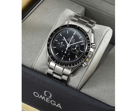 A GENTLEMAN'S STAINLESS STEEL OMEGA SPEEDMASTER PROFESSIONAL CHRONOGRAPH BRACELET WATCH DATED 2006, REF. 3574.51 APOLLO XVII 