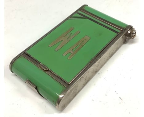 An Art Deco camera shaped enamel compact and cigarette case 