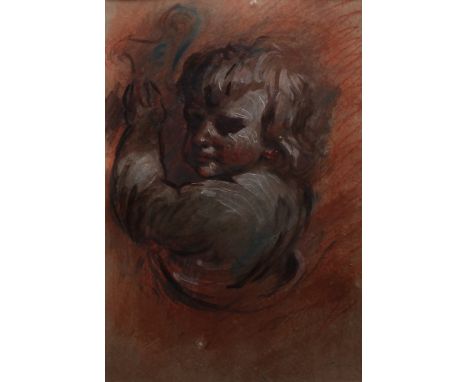 After the Old Master Study of a Putto pastel and gouache, 50.5cm x 34cm 