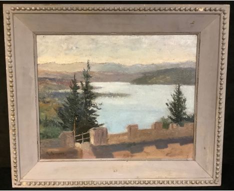 English Impressionist School  Lake Scene  indistinctly signed R S 37, oil on canvas, 41.5cm x 52cm 