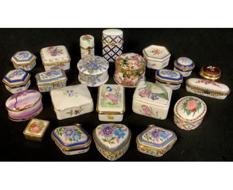A Royal Crown Derby Wild Rose pattern oval trinket box and cover, another Posie pattern, others including enamel Border Fine 
