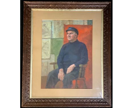 E Bendell Bayley  Portrait of a Fisherman  signed, oil, 45cm x 33cm 