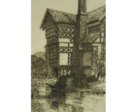 Etching. Little Morton Hall, Cheshire. Signed by the artist in pencil. Framed and glazed. H.47 W.35 cm. 
