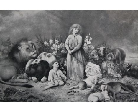 Biblical print. Engraving. Jesaja (Isaiah) the Israelite prophet. Circa 1900. Framed and glazed. H.53 W.68 cm. 