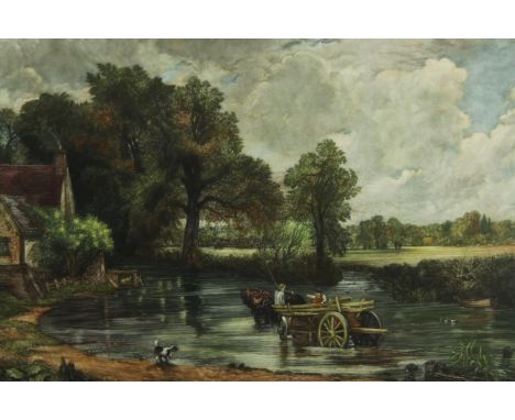 Arthur Hogg (British. 1872-1949). A mezzotint engraving of John Constable's The Hay Wain. Hand coloured and signed by Hogg. F