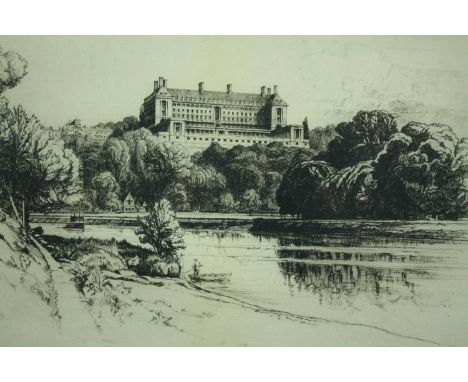 Sydney R Jones (British. 1881–1966). Etching signed in pencil. Framed and glazed. H.36 W.50 cm. 
