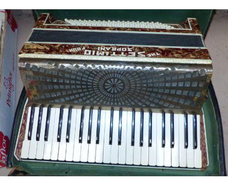A 180 base piano accordion "The Settimio" by Soprani, in original case
