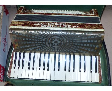 A 180 base piano accordion "The Settimio" by Soprani, in original case