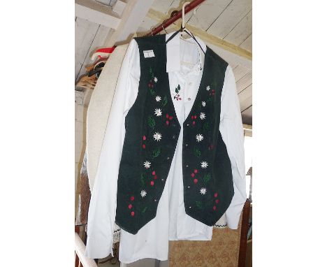 Vintage Clothing: A Greek style waistcoat with shirt, similar jacket, a retro animal skin jacket and a Victorian style blouse