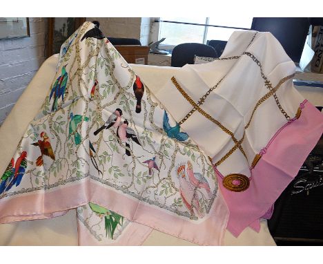 Vintage clothing: A Chanel silk headscarf and a similar by Gucci