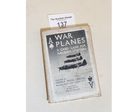 WW2 playing cards game titled "War Planes - a card game for aircraft spotters"