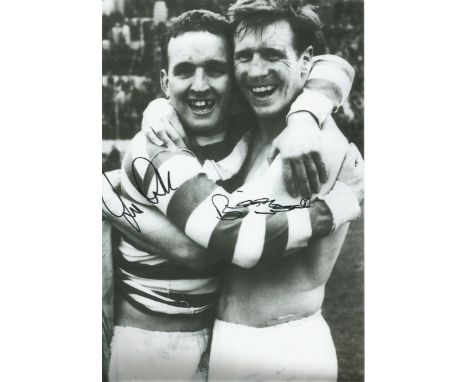 Signed John Clark & Billy McNeil Celtic 12 X 8 Photo, 1967 Ec Semi Final Victory V Dukla, Signed By Both Players Using A Blac
