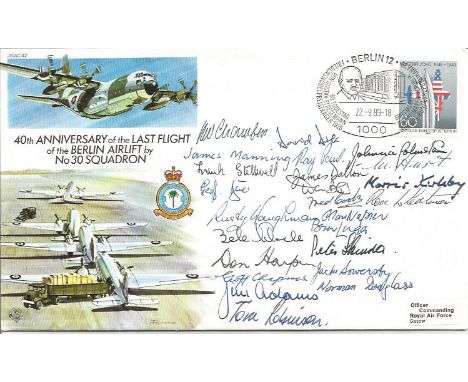 Berlin Airlift 40th ann cover signed by 23 Air crew who took part in the original air lift, rare cover JSAC42d. Good conditio