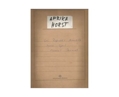 Leni Riefenstahl documentation concerning Sudan expedition 1968/69. Includes itineraries, letters, receipts, Hire car agreeme