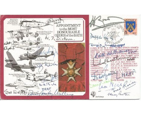 19 WW2 autographs on Order of the Bath medal winners signed RAF cover Appointment to the most Honourable Order of the Bath RA