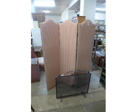 A fire screen and a room screen 