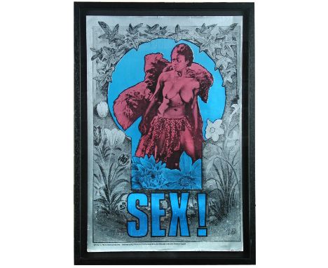 Martin Sharp (1942-2013) Sex ! A BO2 King Kong poster offset lithograph on silver foil paper, produced by Big O Posters Ltd.,