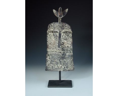 § John Maltby (born 1936), a stoneware model of Mask and Bird, signed, titled and dated 2007 to underside of base 48cm (19in)
