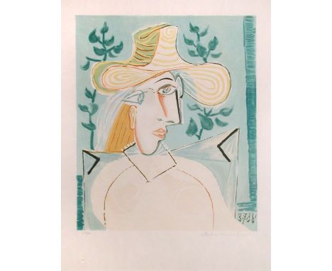 § After Pablo Picasso (Spanish, 1881-1973) Femme a la Collerette numbered in pencil lower left 373/500 and Estate signed "Col