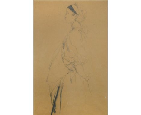 Filipp Andreevich Malyavin (Russian, 1869-1940) Portrait of Fekla Ivanovna Miroszniczenko signed lower right "Malyavin" penci